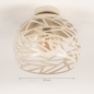 Foto 75040-1 maatindicatie: Beige plafondlamp bol van metaal met openingen
