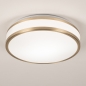 Foto 75048-3 niet_in_feed: Basic plafondlamp in het rond, wit met gouden randen