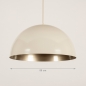 Foto 75050-8: Grote beige hanglamp in halve bol met gouden binnenkant 