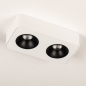 Foto 75059-5 niet_in_feed: Dubbele led plafondspot in wit met zwart met dimbare led verlichting