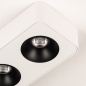 Foto 75059-8 detailfoto: Dubbele led plafondspot in wit met zwart met dimbare led verlichting