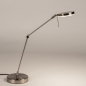 Foto 75080-3: Moderne Schreibtischleuchte aus Stahl mit mattiertem Glas, flexiblem Arm und dimmbarer LED-Beleuchtung
