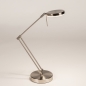 Foto 75080-5: Moderne Schreibtischleuchte aus Stahl mit mattiertem Glas, flexiblem Arm und dimmbarer LED-Beleuchtung