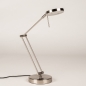 Foto 75080-6: Moderne Schreibtischleuchte aus Stahl mit mattiertem Glas, flexiblem Arm und dimmbarer LED-Beleuchtung