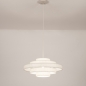 Foto 75093-20: Hanglamp van stof in het beige met vijf ringen 