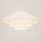 Foto 75093-24: Hanglamp van stof in het beige met vijf ringen 