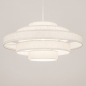 Foto 75093-25: Hanglamp van stof in het beige met vijf ringen 