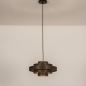 Foto 75094-2 niet_in_feed: Hanglamp van stof in bruin met vijf ringen
