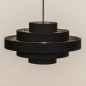 Foto 75095-6 niet_in_feed: Ronde hanglamp van vijf ringen gemaakt van stof in het zwart 