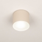 Foto 75097-3 vooraanzicht: Moderne Cilindervormige Plafondlamp in beige