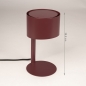Foto 75112-1: Bordeauxrote Tischlampe aus Metall in stilvollem Design mit Bügeleisenkabel