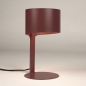 Foto 75112-10: Bordeauxrote Tischlampe aus Metall in stilvollem Design mit Bügeleisenkabel