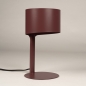 Foto 75112-11: Bordeauxrote Tischlampe aus Metall in stilvollem Design mit Bügeleisenkabel