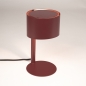 Foto 75112-2: Bordeauxrote Tischlampe aus Metall in stilvollem Design mit Bügeleisenkabel
