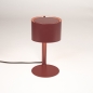 Foto 75112-3: Bordeauxrote Tischlampe aus Metall in stilvollem Design mit Bügeleisenkabel