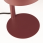 Foto 75112-8: Bordeauxrote Tischlampe aus Metall in stilvollem Design mit Bügeleisenkabel