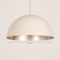 Foto 75116-1 maatindicatie: Beige koepellamp met gouden binnenkant 30 centimeter diameter