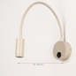Foto 75124-1: Beige LED-Wandleuchte mit flexiblem Arm und Schalter auf der Wandplatte