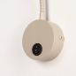 Foto 75124-11: Beige LED-Wandleuchte mit flexiblem Arm und Schalter auf der Wandplatte