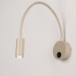 Foto 75124-2: Beige LED-Wandleuchte mit flexiblem Arm und Schalter auf der Wandplatte