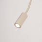 Foto 75124-8: Beige LED-Wandleuchte mit flexiblem Arm und Schalter auf der Wandplatte