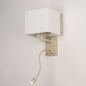 Foto 75125-6 niet_in_feed: Beige wandlamp met witte kap en LED-leeslamp