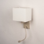 Foto 75125-9 niet_in_feed: Beige wandlamp met witte kap en LED-leeslamp