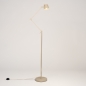 Foto 75126-3 schuinaanzicht: Verstelbare vloerlamp met knikarm in beige japandi stijl 