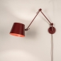 Foto 75128-3: Rote verstellbare Wandleuchte mit Gelenkarm und langem Kabel