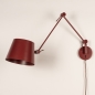 Foto 75128-6: Rote verstellbare Wandleuchte mit Gelenkarm und langem Kabel