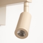 Foto 75131-4 detailfoto: Beige bedlamp met led leeslamp en twee schakelaars op wandplaat