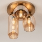 Foto 75135-4: Deckenlampe Gold mit drei verschiedenen Formen von Champagner-Gläsern