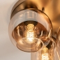 Foto 75135-7: Deckenlampe Gold mit drei verschiedenen Formen von Champagner-Gläsern