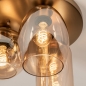 Foto 75135-8: Deckenlampe Gold mit drei verschiedenen Formen von Champagner-Gläsern