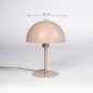 Foto 75137-9 maatindicatie: Kleine mushroom tafellamp in roze met messing 