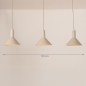 Foto 75143-1 maatindicatie: Beige 3-lichts hanglamp met 3 conische kappen in beige van metaal E27