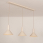 Foto 75143-3 niet_in_feed: Beige 3-lichts hanglamp met 3 conische kappen in beige van metaal E27