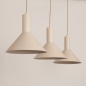 Foto 75143-5 niet_in_feed: Beige 3-lichts hanglamp met 3 conische kappen in beige van metaal E27
