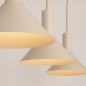 Foto 75143-6 niet_in_feed: Beige 3-lichts hanglamp met 3 conische kappen in beige van metaal E27