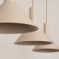 Foto 75143-7 niet_in_feed: Beige 3-lichts hanglamp met 3 conische kappen in beige van metaal E27