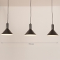 Foto 75145-1 maatindicatie: Industrieel-Chique 3-Lichts Hanglamp in Zwart – E27 Fittingen voor Slimme Verlichting