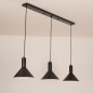 Foto 75145-5 schuinaanzicht: Industrieel-Chique 3-Lichts Hanglamp in Zwart – E27 Fittingen voor Slimme Verlichting