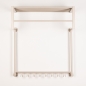 Foto 75161-1: Beige Japandi kapstok met haken, roede en hoedenplank