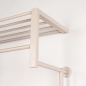 Foto 75161-4: Beige Japandi kapstok met haken, roede en hoedenplank