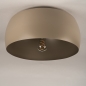Foto 75167-7 schuinaanzicht: Ronde plafondlamp in taupe van metaal 