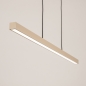Foto 75170-4 niet_in_feed: Smalle led hanglamp in beige voor kookeiland, keuken, werkplek of eettafel