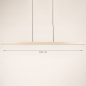 Foto 75171-1 maatindicatie: Smalle led hanglamp in beige 120cm voor sfeer boven je kookeiland, eettafel, keuken of werkplek 