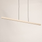 Foto 75171-10 niet_in_feed: Smalle led hanglamp in beige 120cm voor sfeer boven je kookeiland, eettafel, keuken of werkplek 