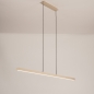 Foto 75171-2 niet_in_feed: Smalle led hanglamp in beige 120cm voor sfeer boven je kookeiland, eettafel, keuken of werkplek 