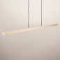 Foto 75171-6 niet_in_feed: Smalle led hanglamp in beige 120cm voor sfeer boven je kookeiland, eettafel, keuken of werkplek 